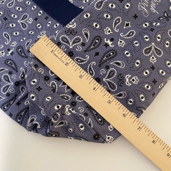 PINK Victoria's Secret Tote Bag Blue Bandana Print Large Travel Beach Carry All - Picture 11 of 14